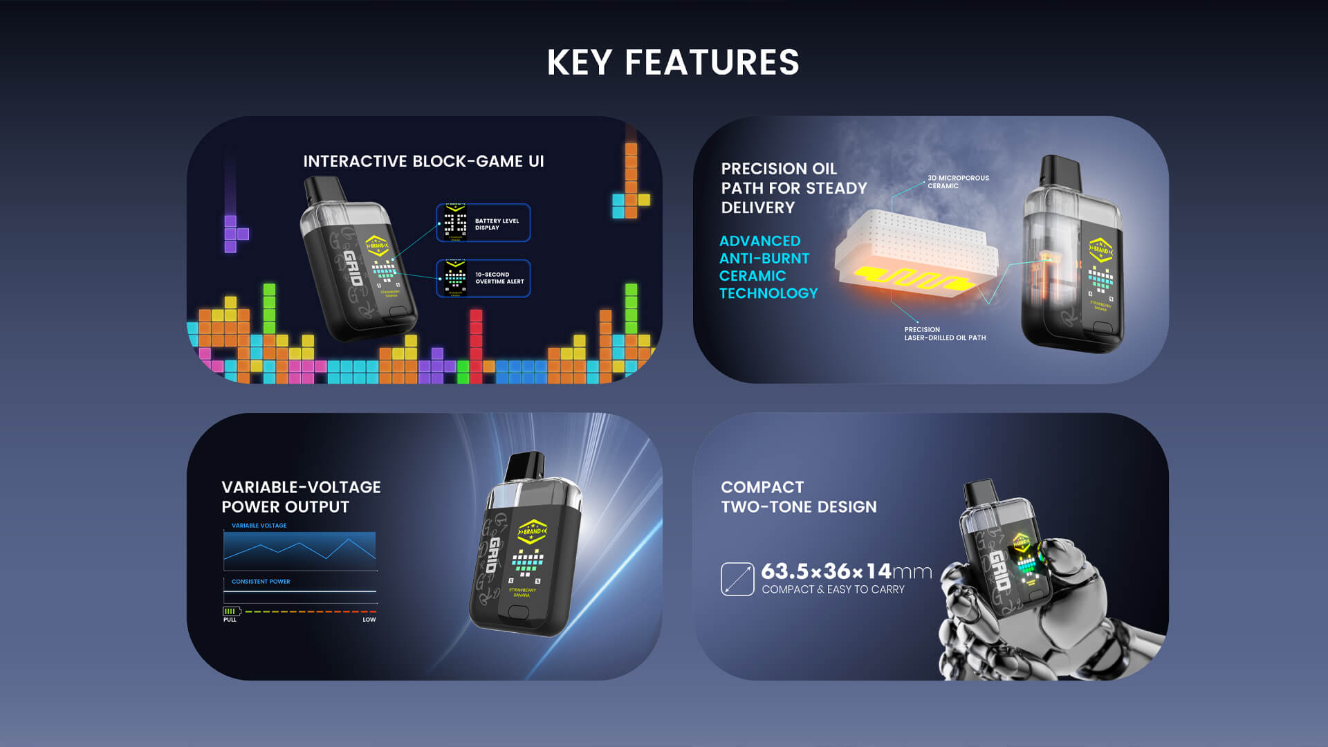 Gird Disposable Vape UI Displaying Smoking Time Factory Sales Description (1)