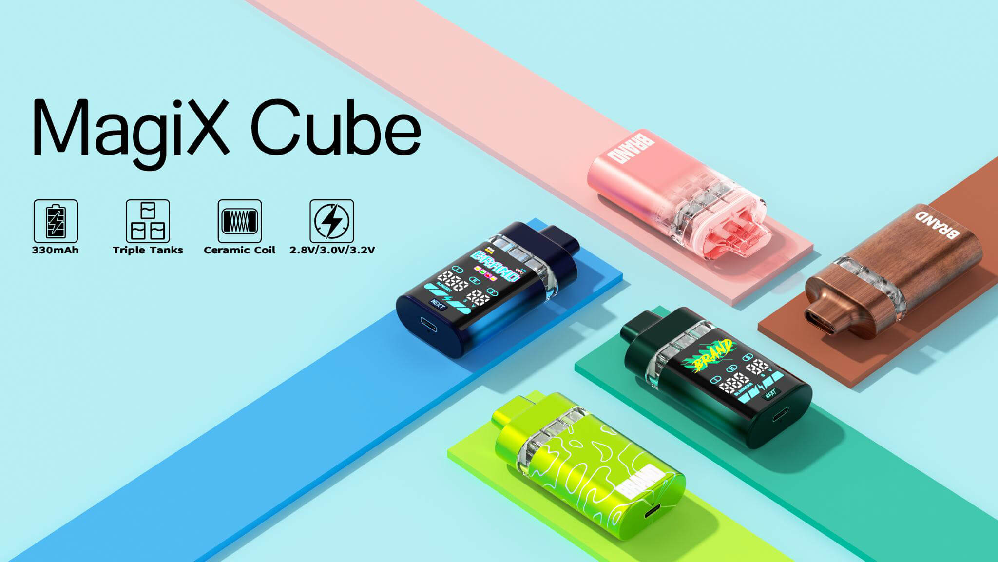 2.4ml Magix Cube Empty Vape Postless AIO Disposable Hardware