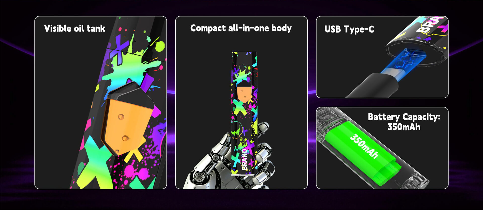 Slim All In One Vape Manufacturer CBD Vape THC Vape Factory (1)