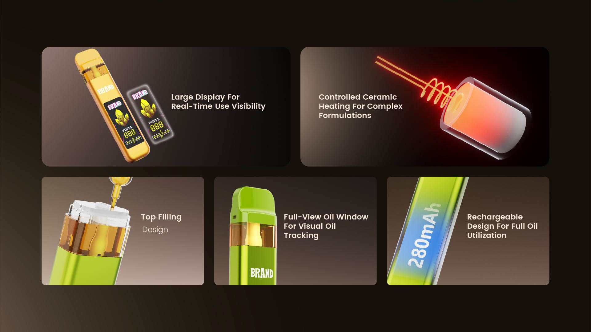 Smart Disposable Vape Pen 2ml Customizable For CBD THC HHC (1)